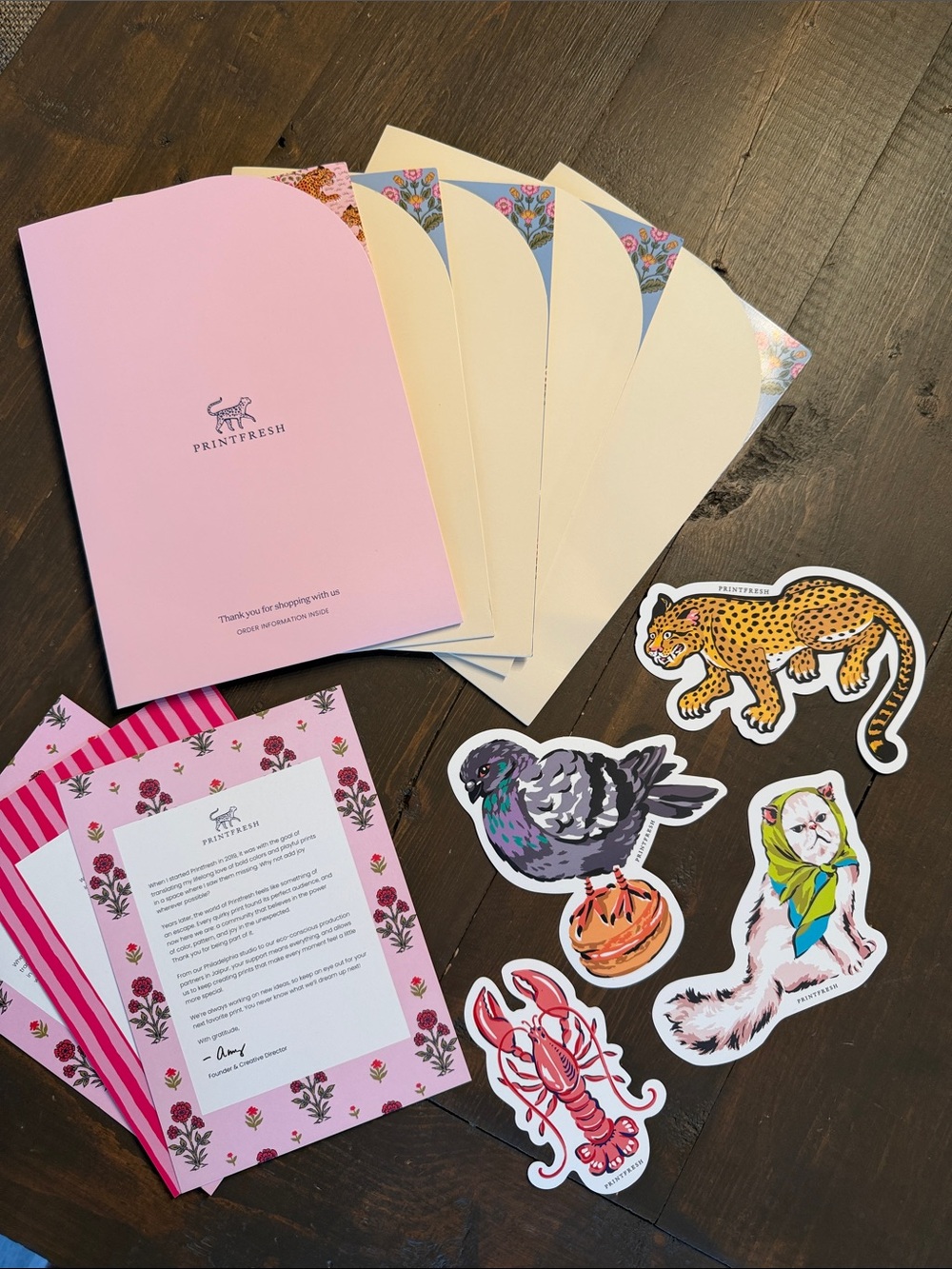 Printfresh Stickers 🦞 🐆 🐦 and Envelopes